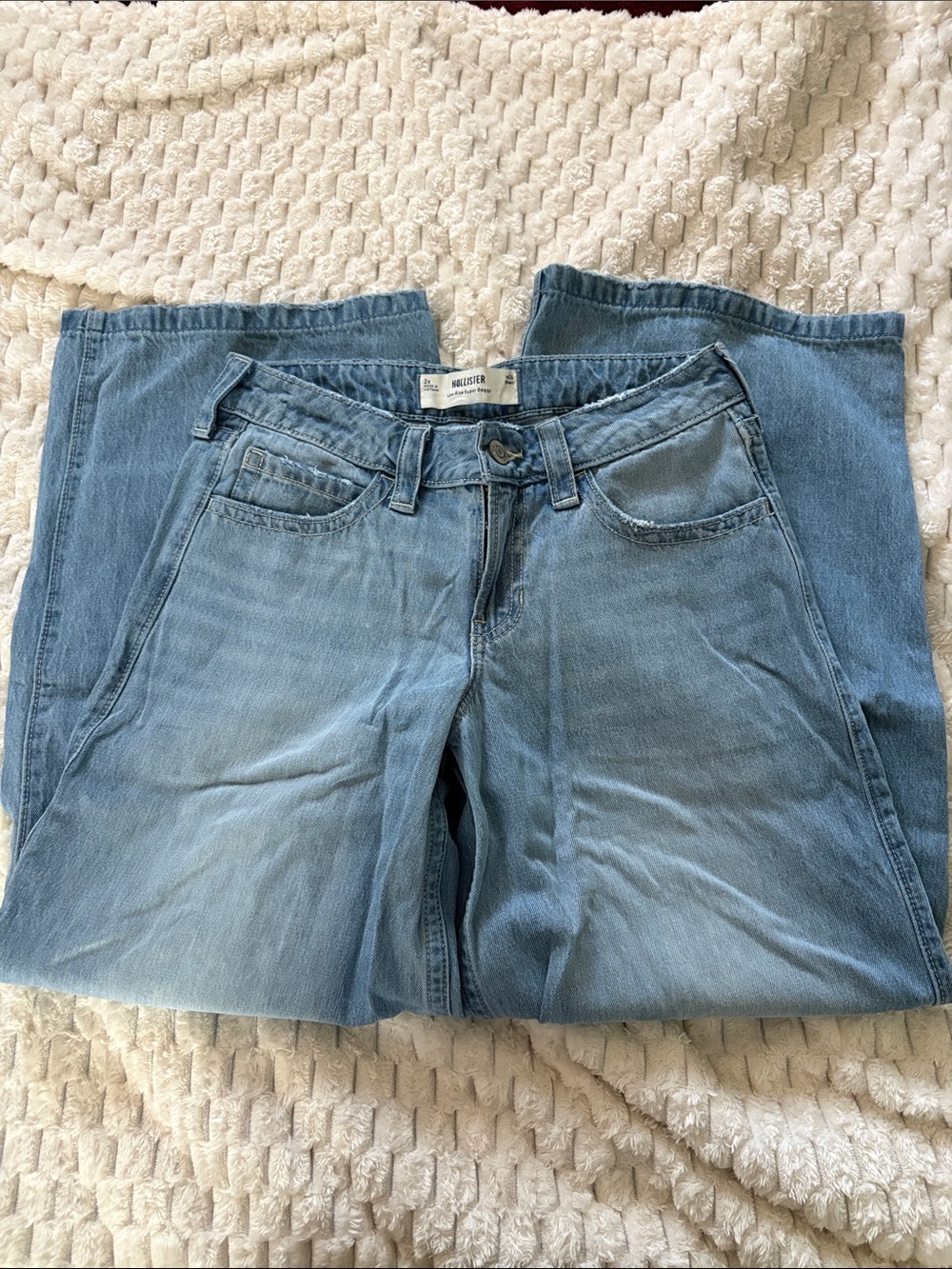 Hollister Light Blue Low-Rise Super Baggy Jeans